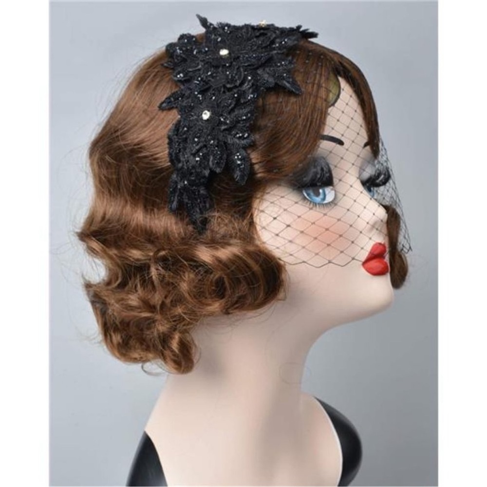 HOT Fascinator Hats for Women Z5-black Birdcage Veil - Picture 2 of 6